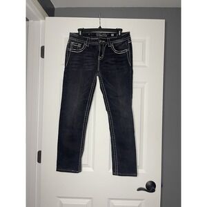 Miss Me jeans easy skinny Denim Jeans size 28 JE504ES11R dark Embellished